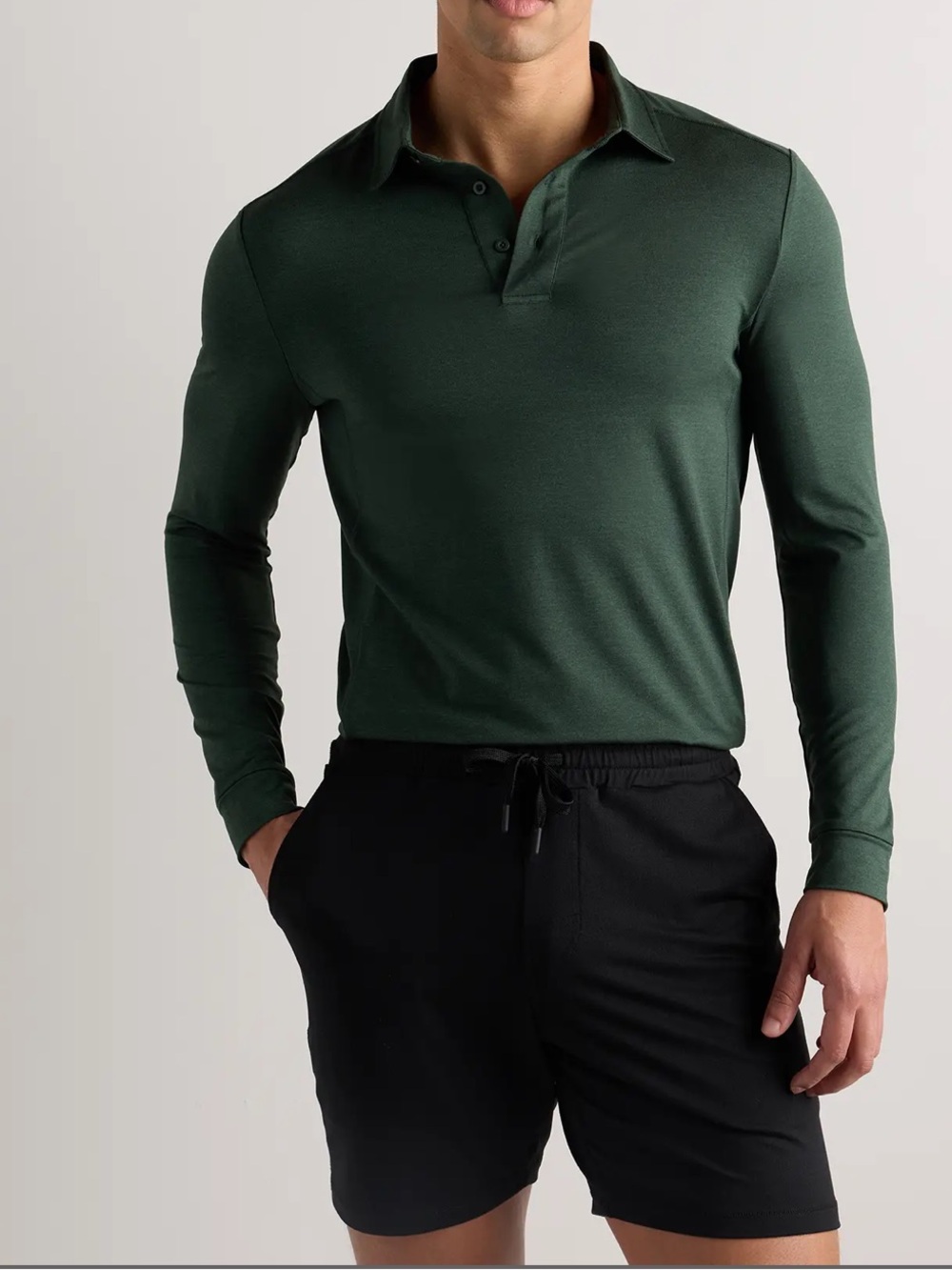 Quince Flowknit Breeze Performance Long Sleeve Polo Medium